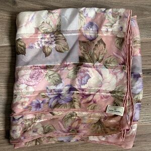 Mila Schon Vintage 100% Silk Floral Scarf Cottagecore Feminine Dainty